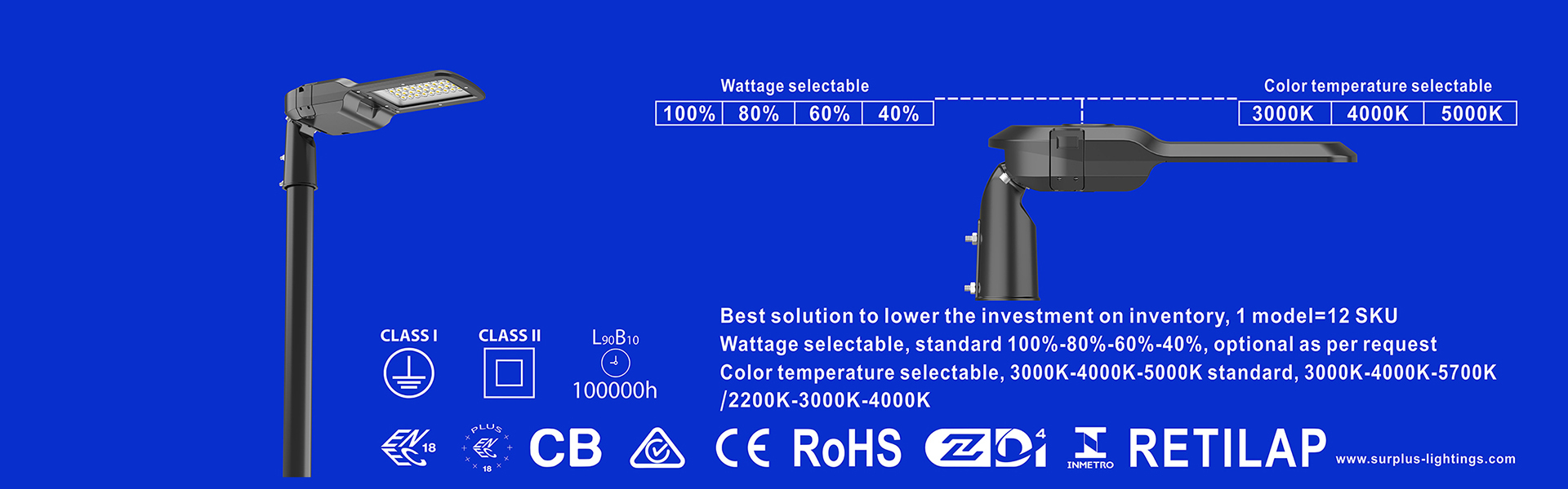 جودة النسر Gen4 195lm/W ENEC ENEC+ CB SAA Zhaga-D4i ضوء الشارع المصنع