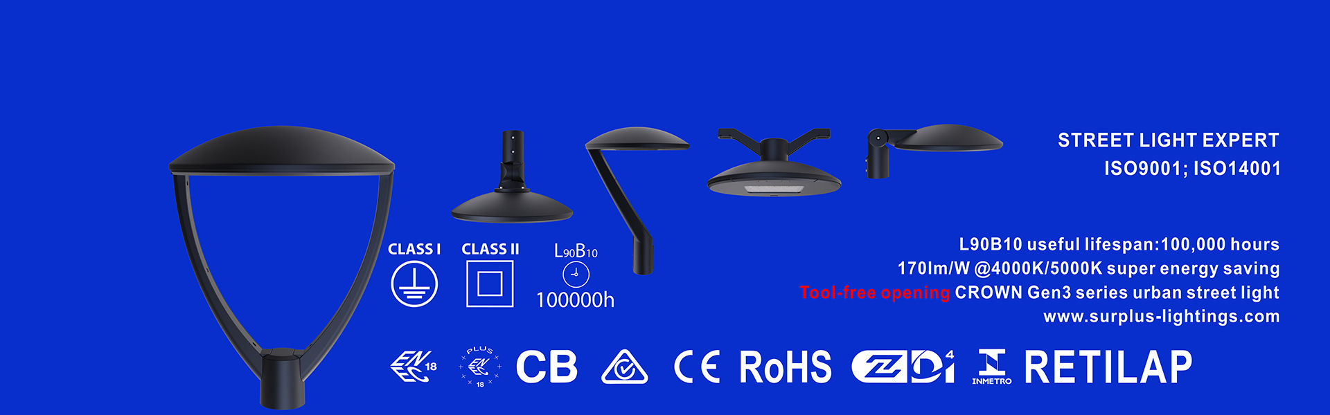 جودة النسر Gen4 195lm/W ENEC ENEC+ CB SAA Zhaga-D4i ضوء الشارع المصنع