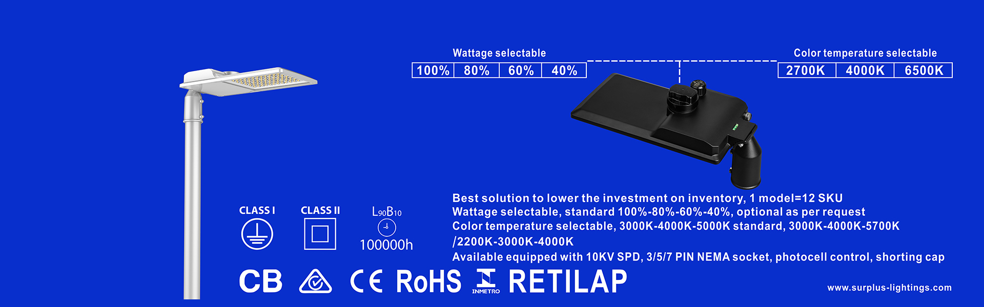 جودة النسر Gen4 195lm/W ENEC ENEC+ CB SAA Zhaga-D4i ضوء الشارع المصنع